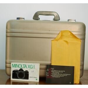 Minolta XG-1 35mm SLR Film Camera body | Multiple Lenses | Aluminum case